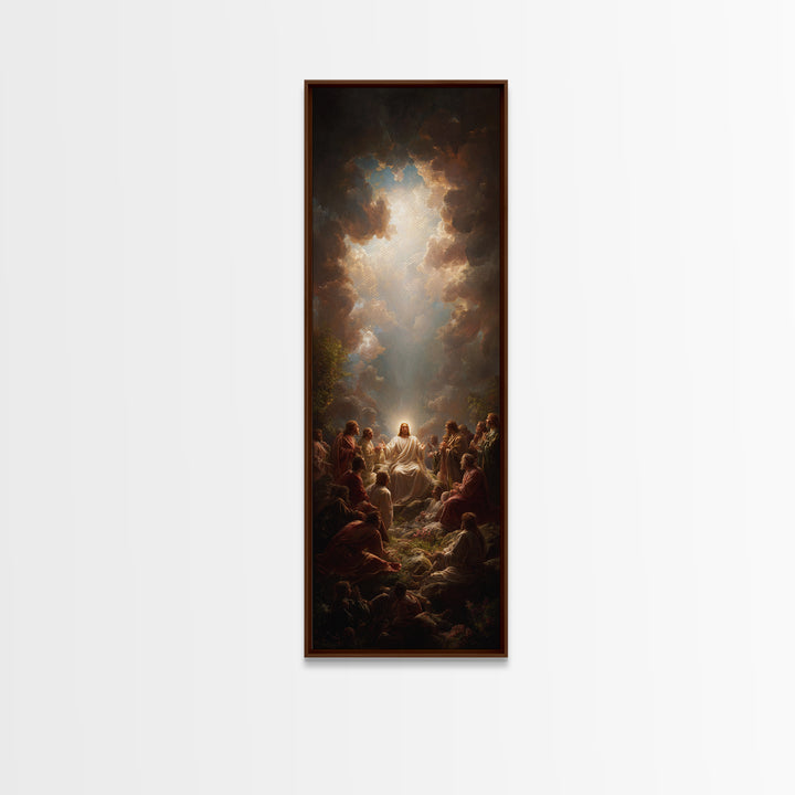 Divine Teaching – Framed Canvas Print – Skinny Art – Christian Wall Art – Christian Art Canvas – Jesus Painting – Modern Christian Art