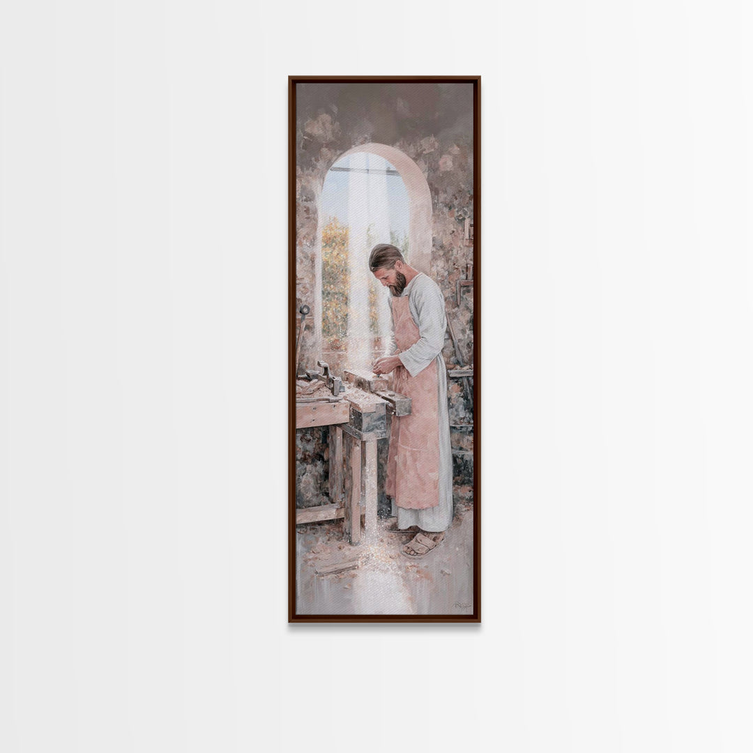 Light Of Nazareth – Framed Canvas Print – Narrow Art – Christian Art Canvas – Jesus Painting – Christian Wall Art – Christian Christmas Art