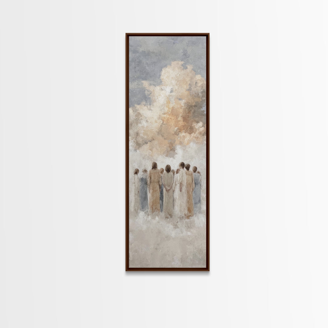 Heavenward Assembly – Framed Canvas Print – Tall Skinny Art Print – Christian Art – Christian Art Canvas – Christmas Art – Christian Painti