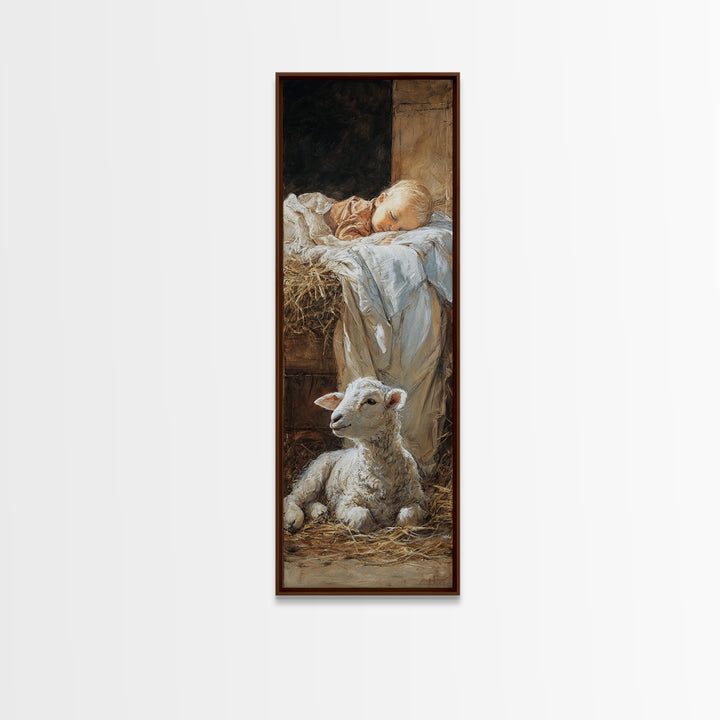 Starborn Serenity – Framed Canvas Print – Christian Wall Art – Christian Art Canvas – Jesus Christmas Art – Narrow Art