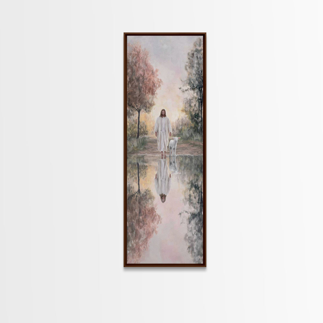 Path Of Light – Framed Canvas Print – Christian Wall Art – Jesus Christmas Art – Christian Art – Narrow Art