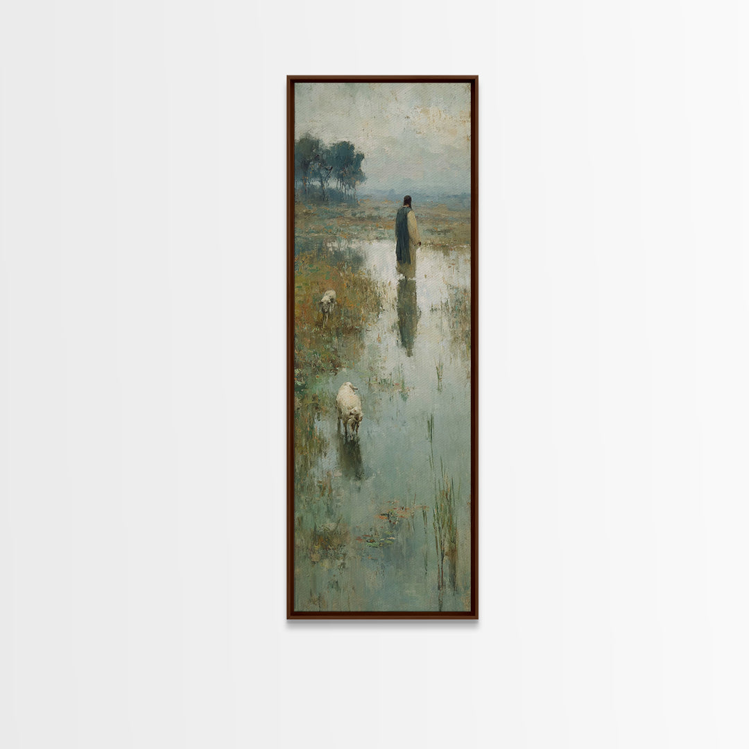 Shepherds Of Peace – Framed Canvas Print – Christian Wall Art – Christian Art Canvas – Jesus Painting – Narrow Art – Christian Art
