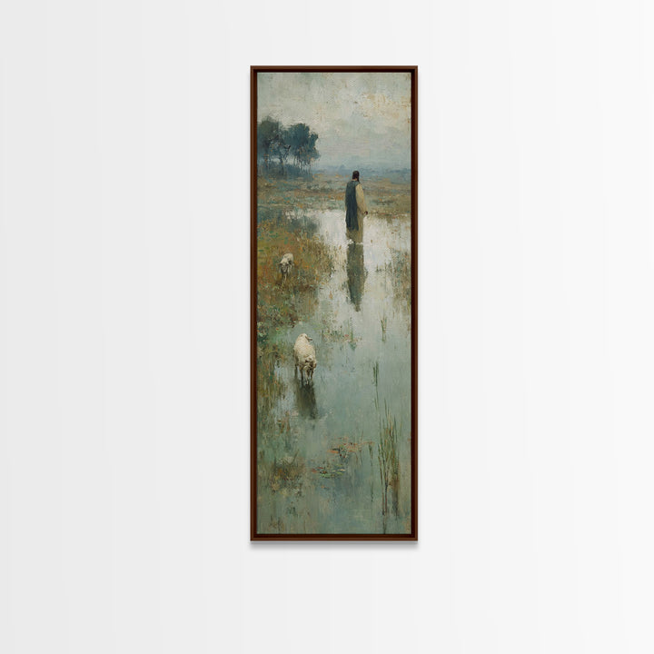 Shepherds Of Peace – Framed Canvas Print – Christian Wall Art – Christian Art Canvas – Jesus Painting – Narrow Art – Christian Art