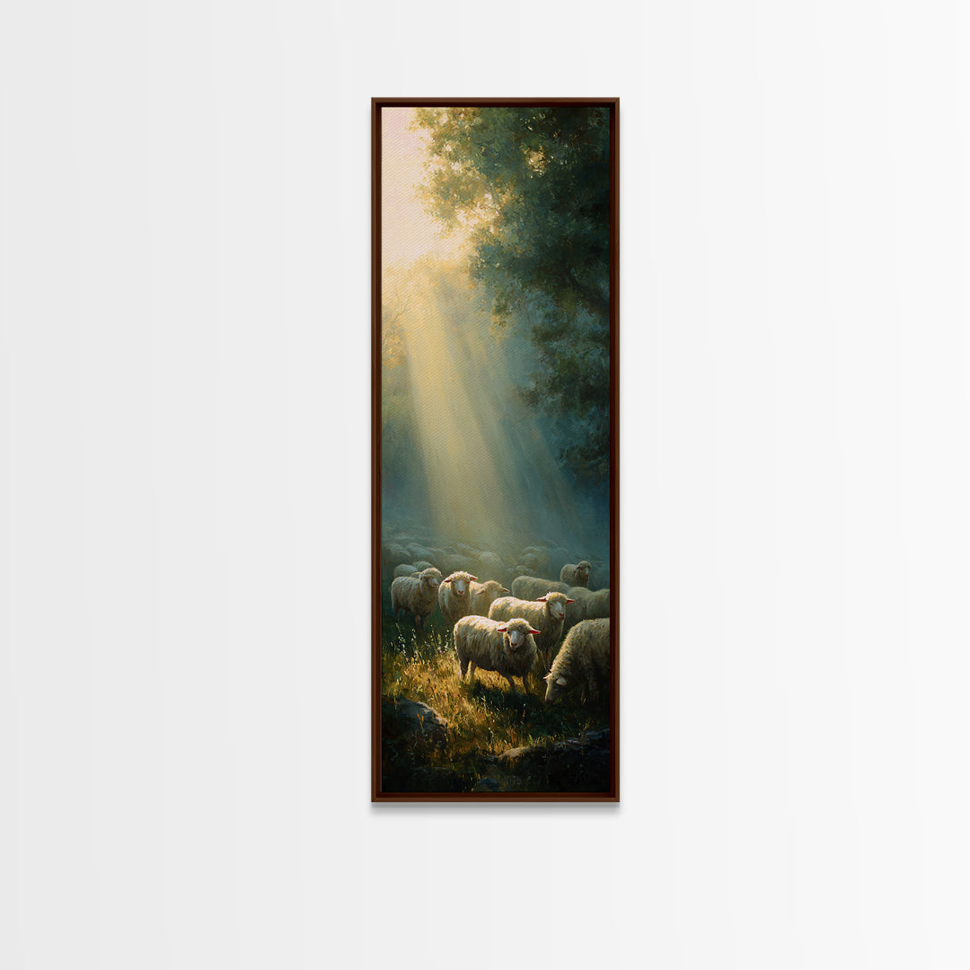 Rays Of His Care – Framed Canvas Print – Christian Wall Art – Christian Art Canvas – Christian Art – Tall Narrow Wall Art – Jesus Painting