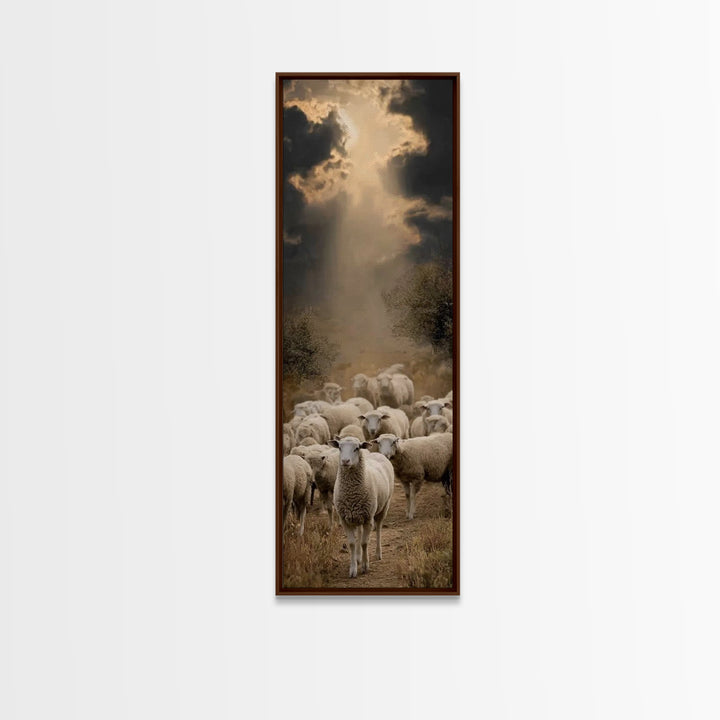 Light Over The Fold – Framed Canvas Print – Christian Art Canvas – Christian Wall Art – Christian Art – Skinny Art – Jesus Painting