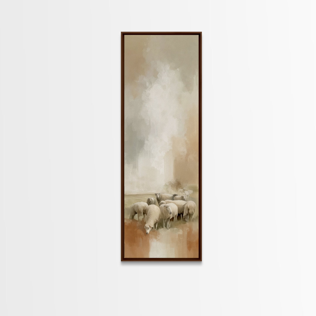 Quiet Field Stillness,Framed Canvas Print,Christian Art Work,Tall Narrow Wall Art,Christmas Art Prints,Christian Art Canvas,Jesus Painting