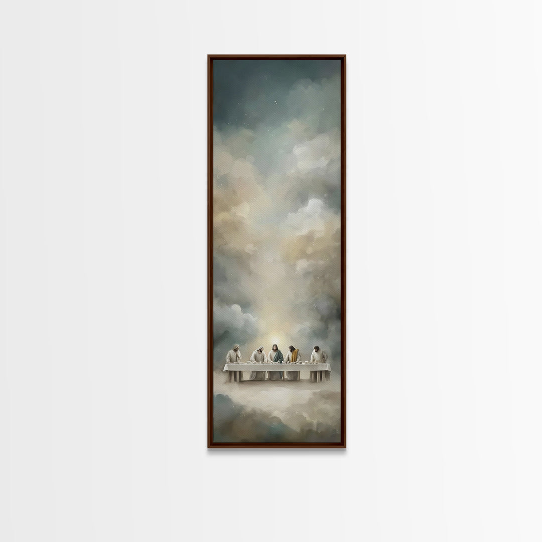 Supper Of Light | Framed Canvas Print | Christian Wall Art | Christian Art Canvas | Jesus Painting | Tall Skinny Art Print | Modern Christi