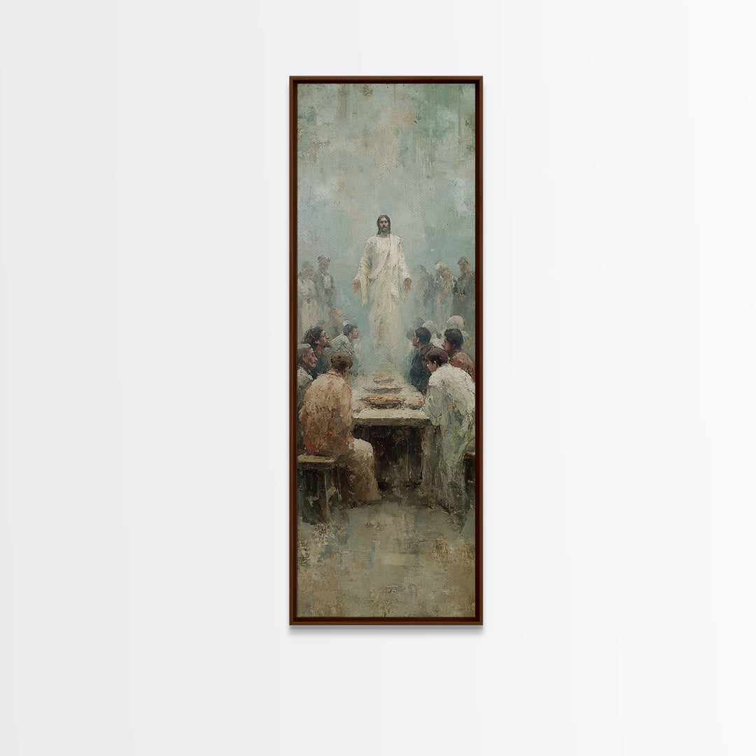 Risen Among Twelve | Framed Canvas Print | Christian Wall Art | Christian Art Canvas | Jesus Painting | Tall Narrow Wall Art | Vintage Chri