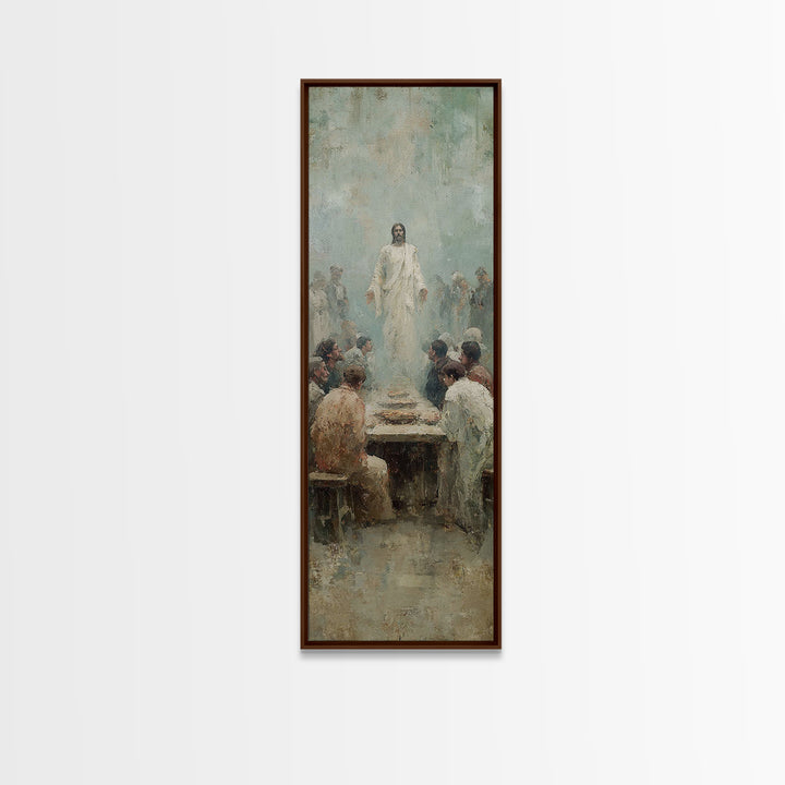 Risen Among Twelve | Framed Canvas Print | Christian Wall Art | Christian Art Canvas | Jesus Painting | Tall Narrow Wall Art | Vintage Chri