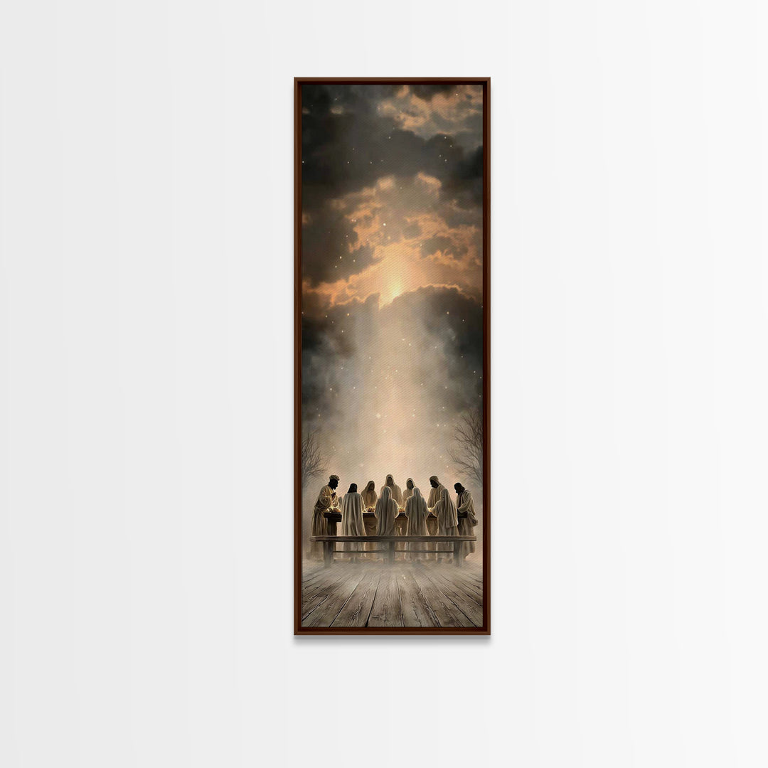 Twilight Communion | Framed Canvas Print | Christian Art Canvas | Christian Wall Art | Jesus Painting | Skinny Art | Christian Christmas Ar