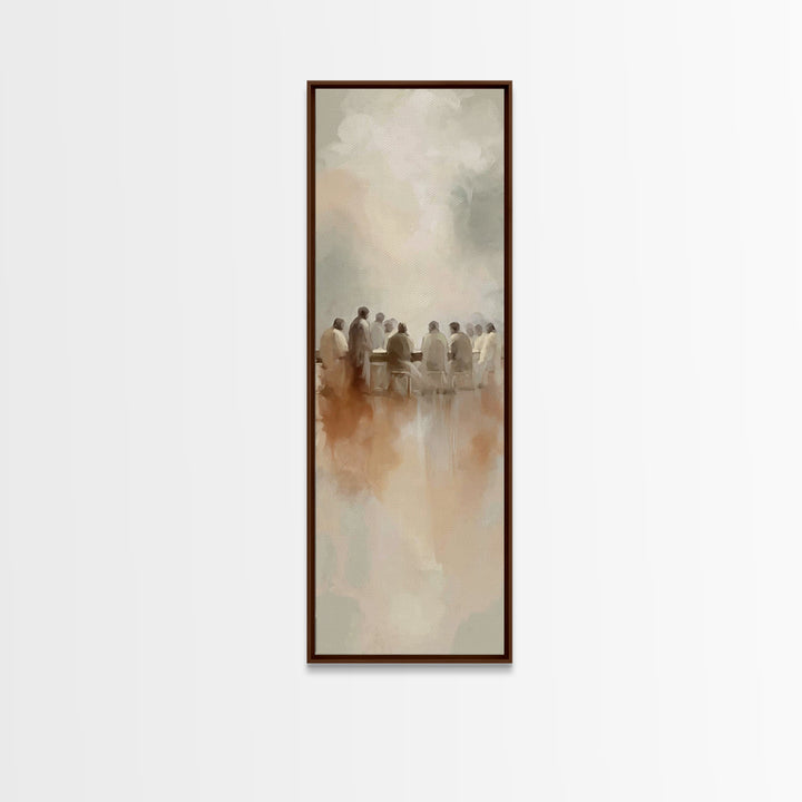 Clouded Last Supper | Framed Canvas Print | Christian Wall Art | Christian Art Canvas | Jesus Painting | Tall Skinny Art Print | Christian