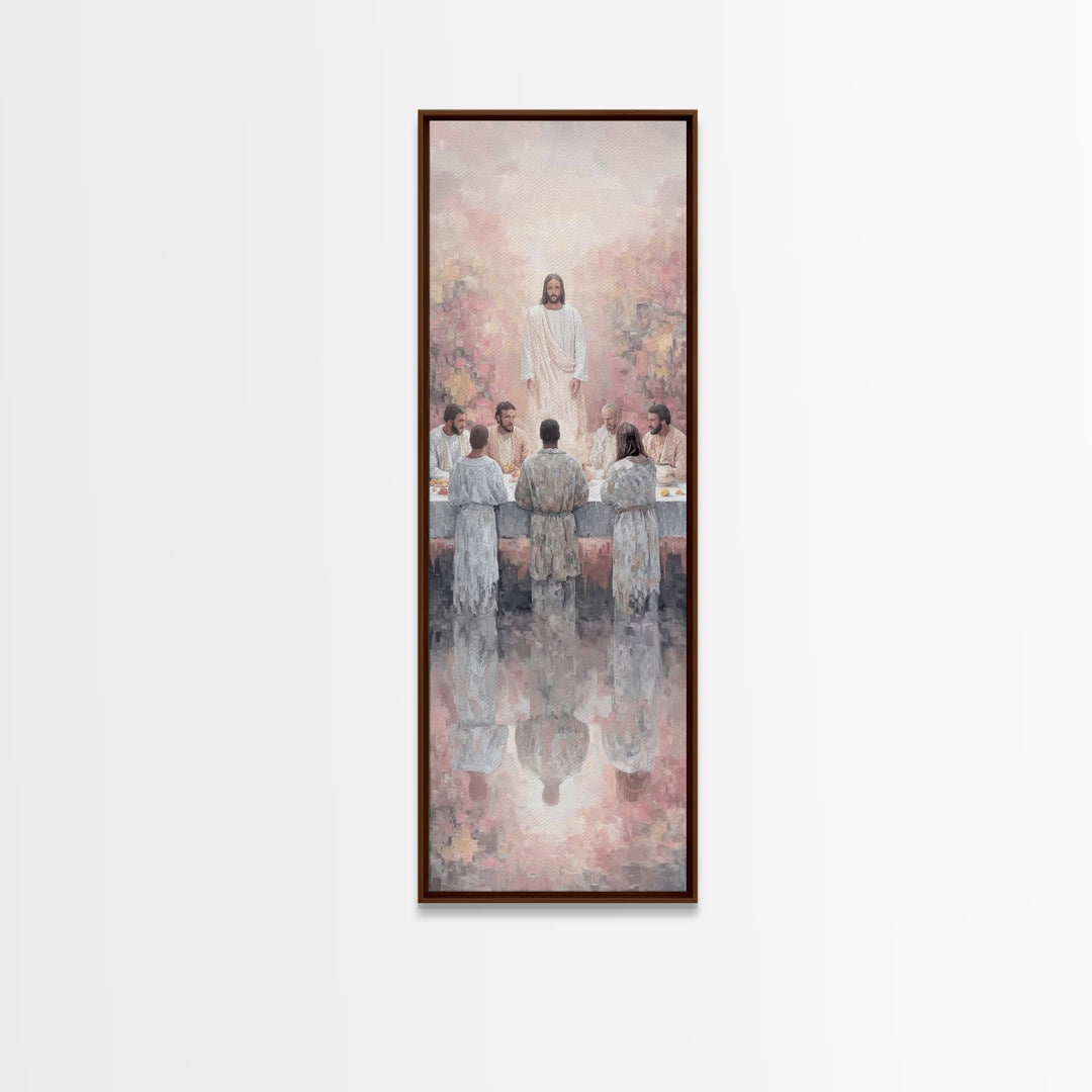 Among The Children | Framed Canvas Print | Christian Art Canvas | Christian Wall Art | Jesus Painting | Narrow Art | Christian Decor For Ho
