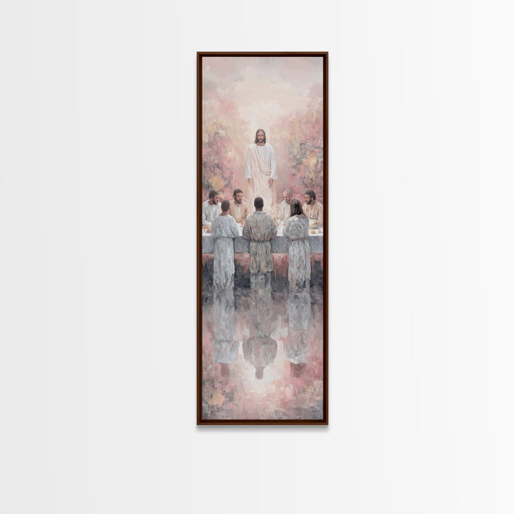 Among The Children | Framed Canvas Print | Christian Art Canvas | Christian Wall Art | Jesus Painting | Narrow Art | Christian Decor For Ho