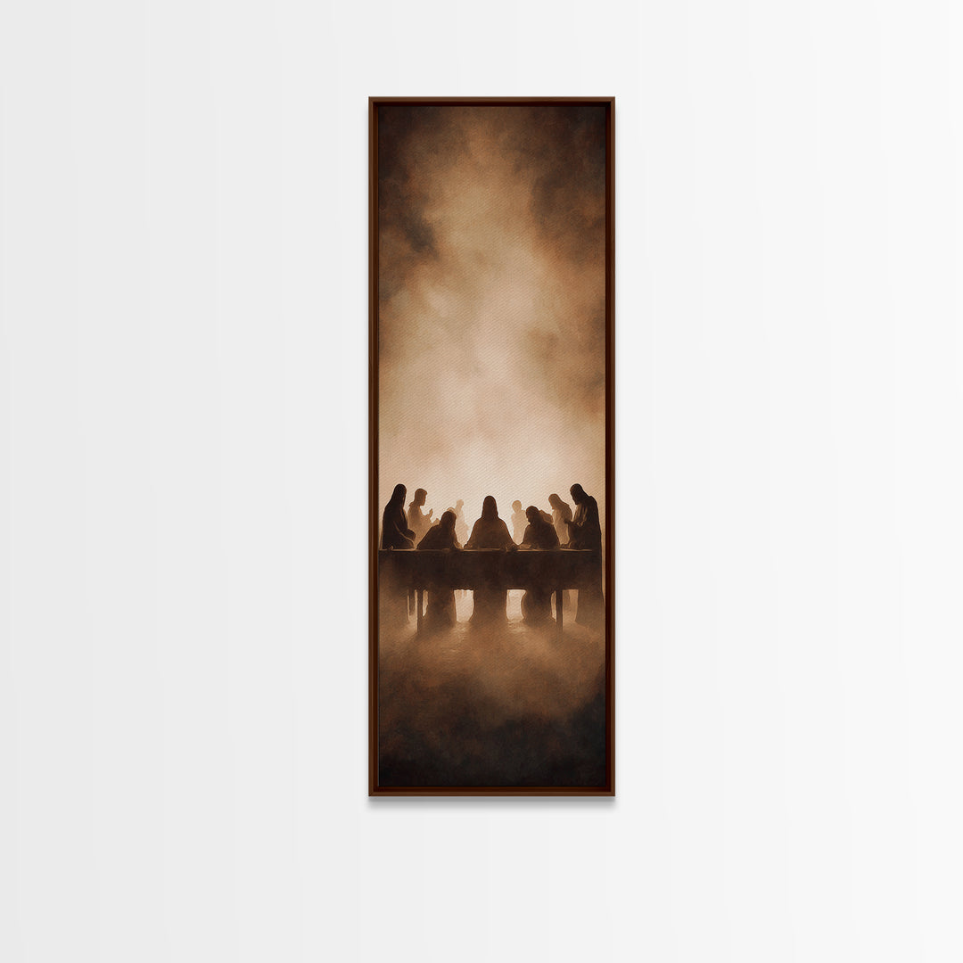 Radiant Supper Moment | Framed Canvas Print | Christian Wall Art | Christian Art Canvas | Jesus Painting | Tall Narrow Wall Art | Christian