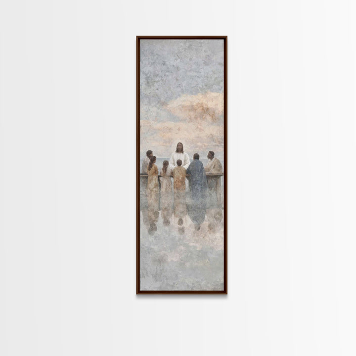 Communion In Shadow | Framed Canvas Print | Christian Art Canvas | Christian Wall Art | Jesus Painting | Skinny Art | Modern Christian Art
