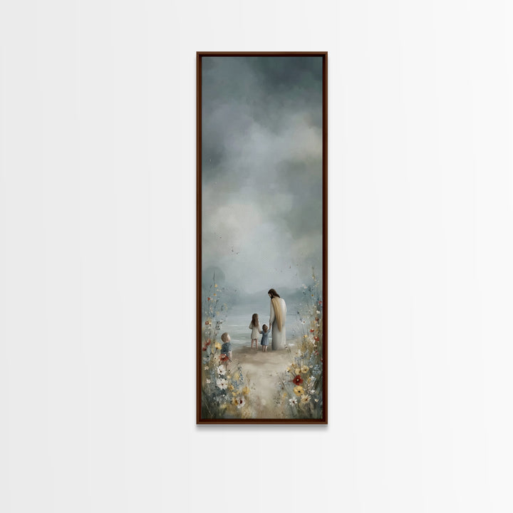 Children Of Grace | Framed Canvas Print | Jesus Painting | Christian Wall Art | Christian Art Canvas | Tall Narrow Wall Art