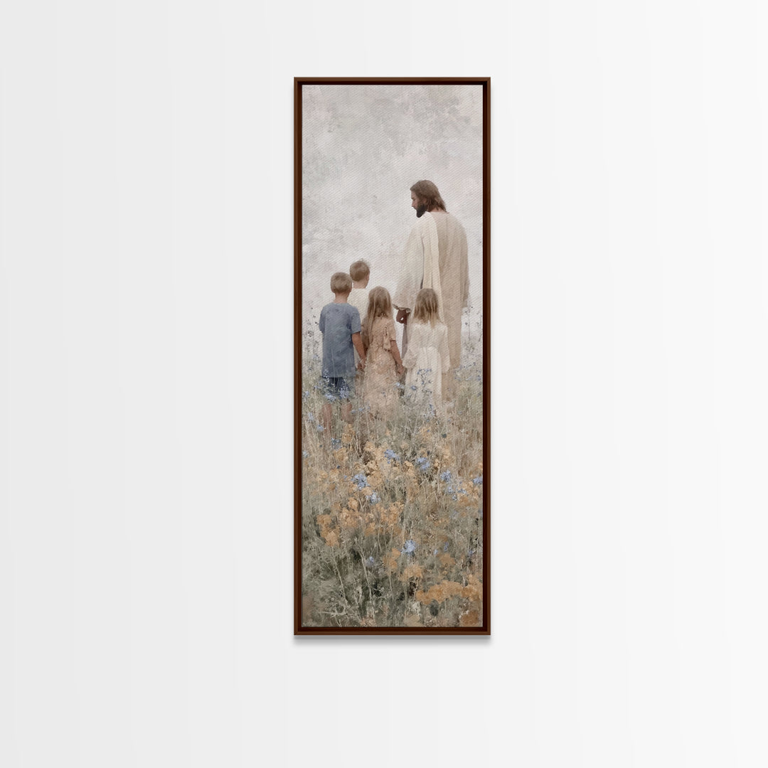Shoreline Blessing | Framed Canvas Print | Christian Art Print | Christian Wall Art | Jesus Painting | Skinny Art