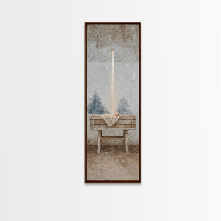 Glory In Stillness, Framed Canvas Print, Christian Wall Art, Christian Art Canvas, Christmas Art, Jesus Painting, Christian Decor, Art, Nar