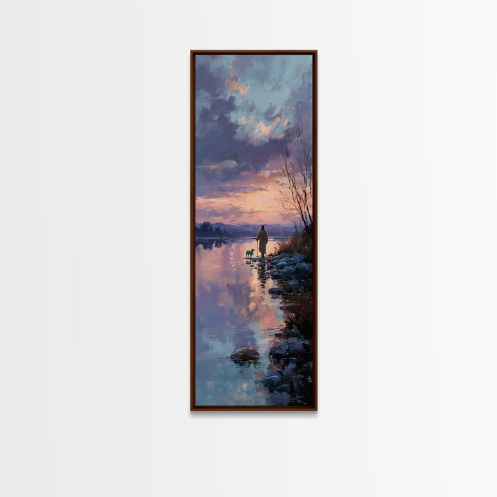 Valley Of Hope – Framed Canvas Print – Christian Art Canvas – Christian Wall Art – Jesus Painting – Narrow Art – Minimalist Christian Art