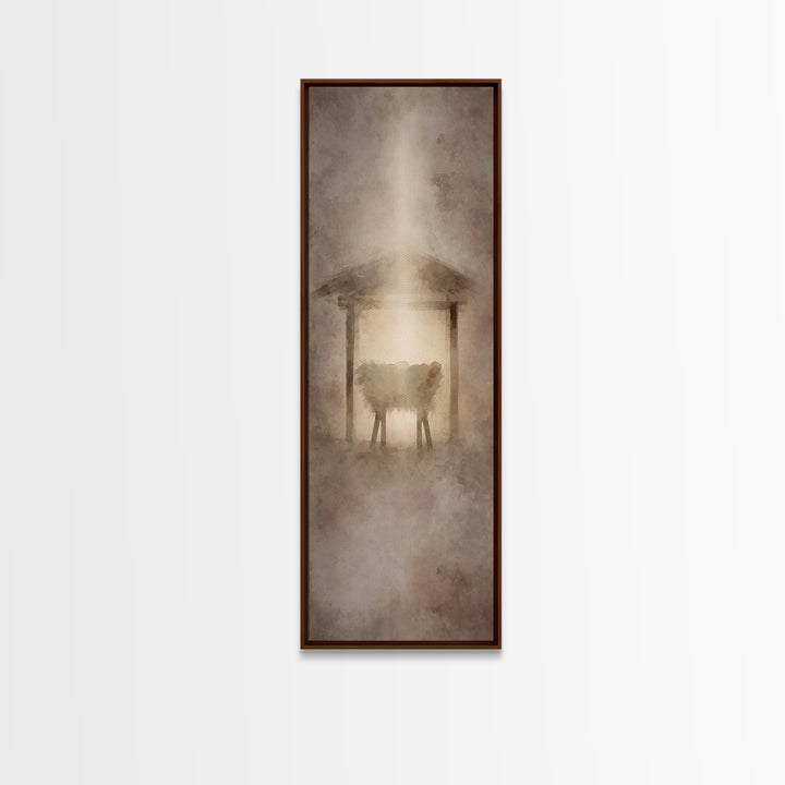 Holy Manger Light – Framed Canvas Print – Christian Wall Art – Jesus Painting – Christian Art Canvas – Christmas Art – Christian Decor – Ar