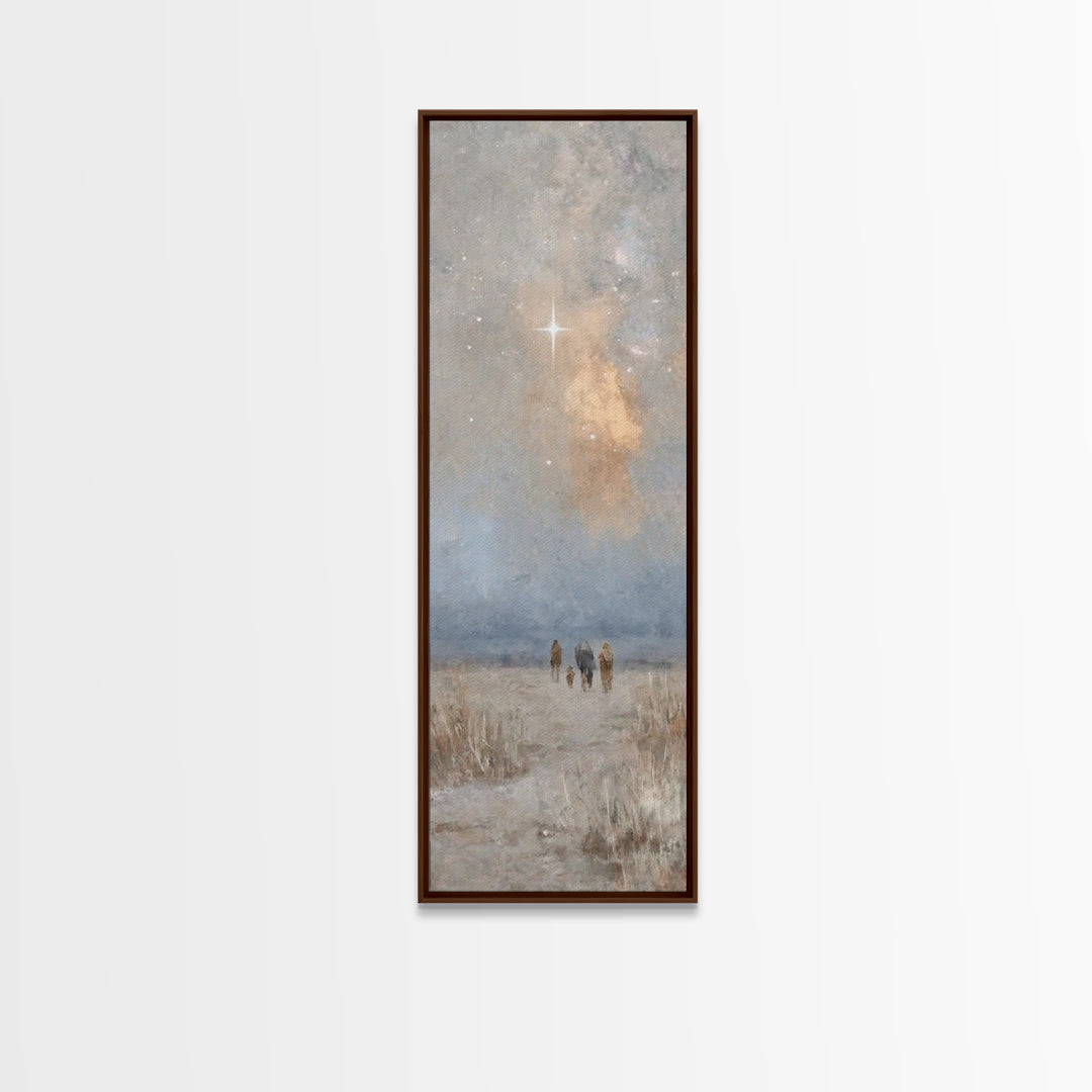 Sacred Desert Star – Framed Canvas Print – Christian Christmas Art – Christmas Wall Art – Christian Art Canvas – Narrow Art – Christian Dec