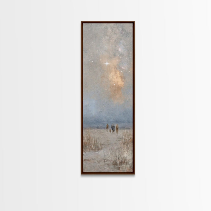 Sacred Desert Star – Framed Canvas Print – Christian Christmas Art – Christmas Wall Art – Christian Art Canvas – Narrow Art – Christian Dec