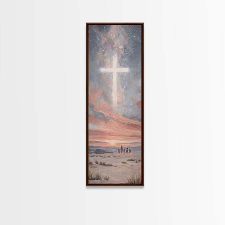 Desert Star Journey | Framed Canvas Print | Christian Art Canvas | Christian Wall Art | Christmas Art | Tall Skinny Art Print | Christian C