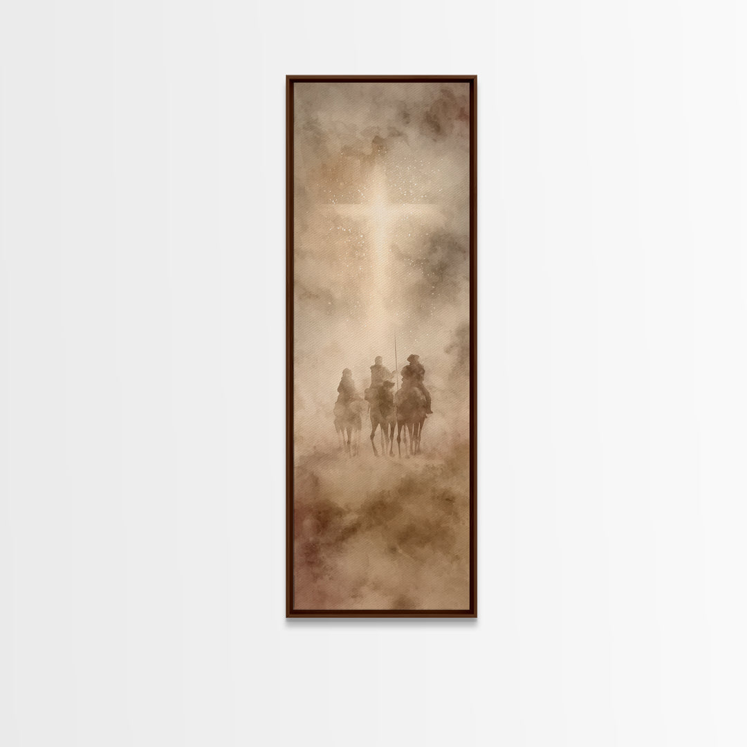 Pilgrims Of Light – Framed Canvas Print – Christian Wall Art – Christmas Art – Christian Art Canvas – Tall Narrow Wall Art – Christian Chri