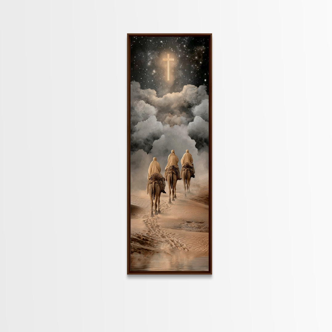 Shepherd’s Peace – Framed Canvas Print – Christian Wall Art – Christian Art Canvas – Christmas Art – Narrow Art – Christian Decor