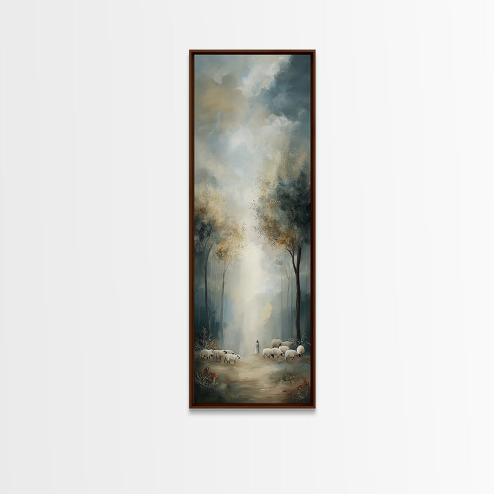 Forest Light Grace | Framed Canvas Print | Christian Art Canvas | Christian Wall Art | Christmas Art | Tall Narrow Wall Art | Christian Gif