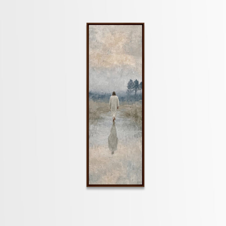 Sacred Quiet Journey – Framed Canvas Print – Christian Art Canvas – Vintage Christian Art – Tall Skinny Art Print – Christian Christmas