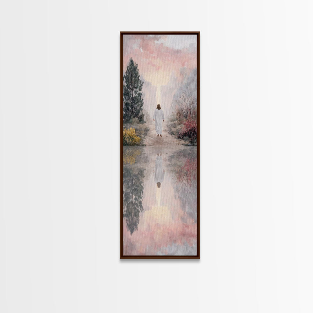 Light Of The Wilderness – Framed Canvas Print – Christian Wall Art – Abstract Christian Art – Skinny Art – Jesus Painting