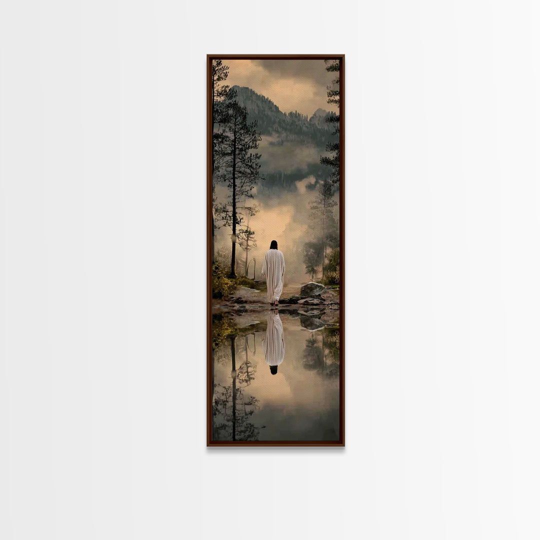 Celestial Desert Walk – Framed Canvas Print – Christian Art – Subtle Christian Art – Narrow Art – Jesus Christmas Art