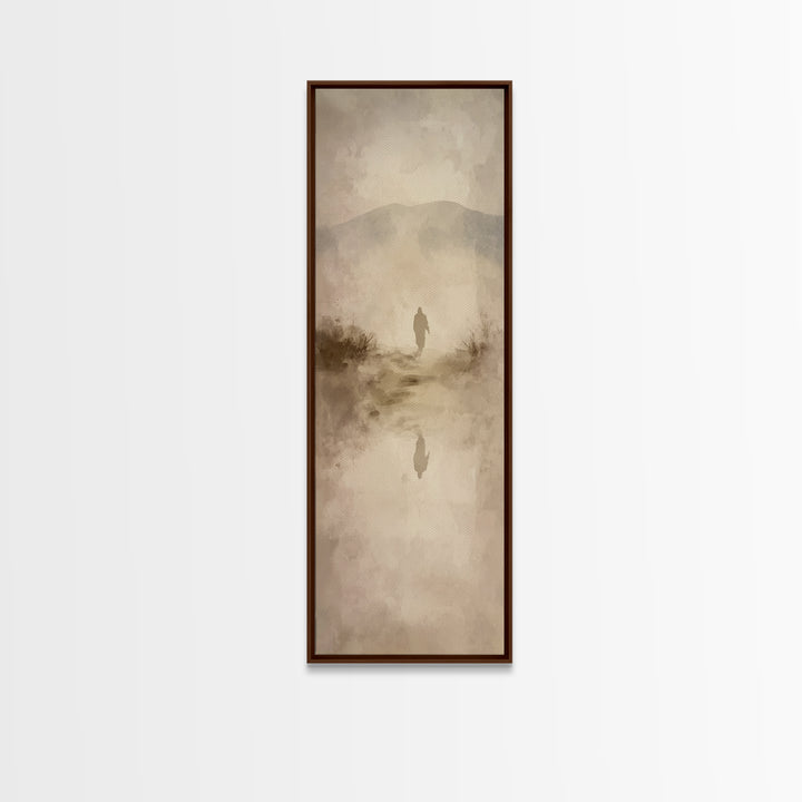 Twilight Garden Grace – Framed Canvas Print – Christian Art Canvas – Modern Christian Painting – Tall Narrow Wall Art – Christian Gift Idea