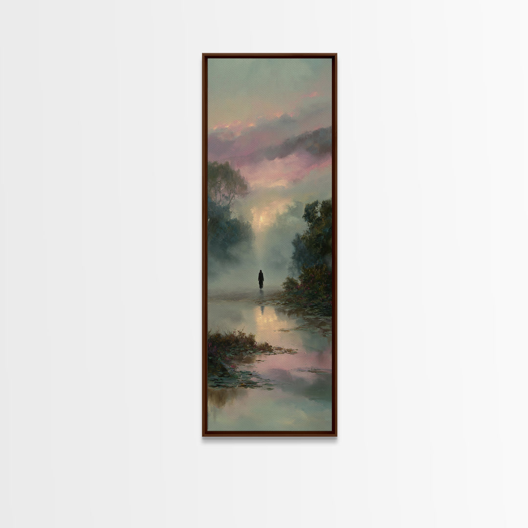 Meadow Of Stillness – Framed Canvas Print – Christian Wall Art – Christian Art Print – Narrow Art – Jesus Painting