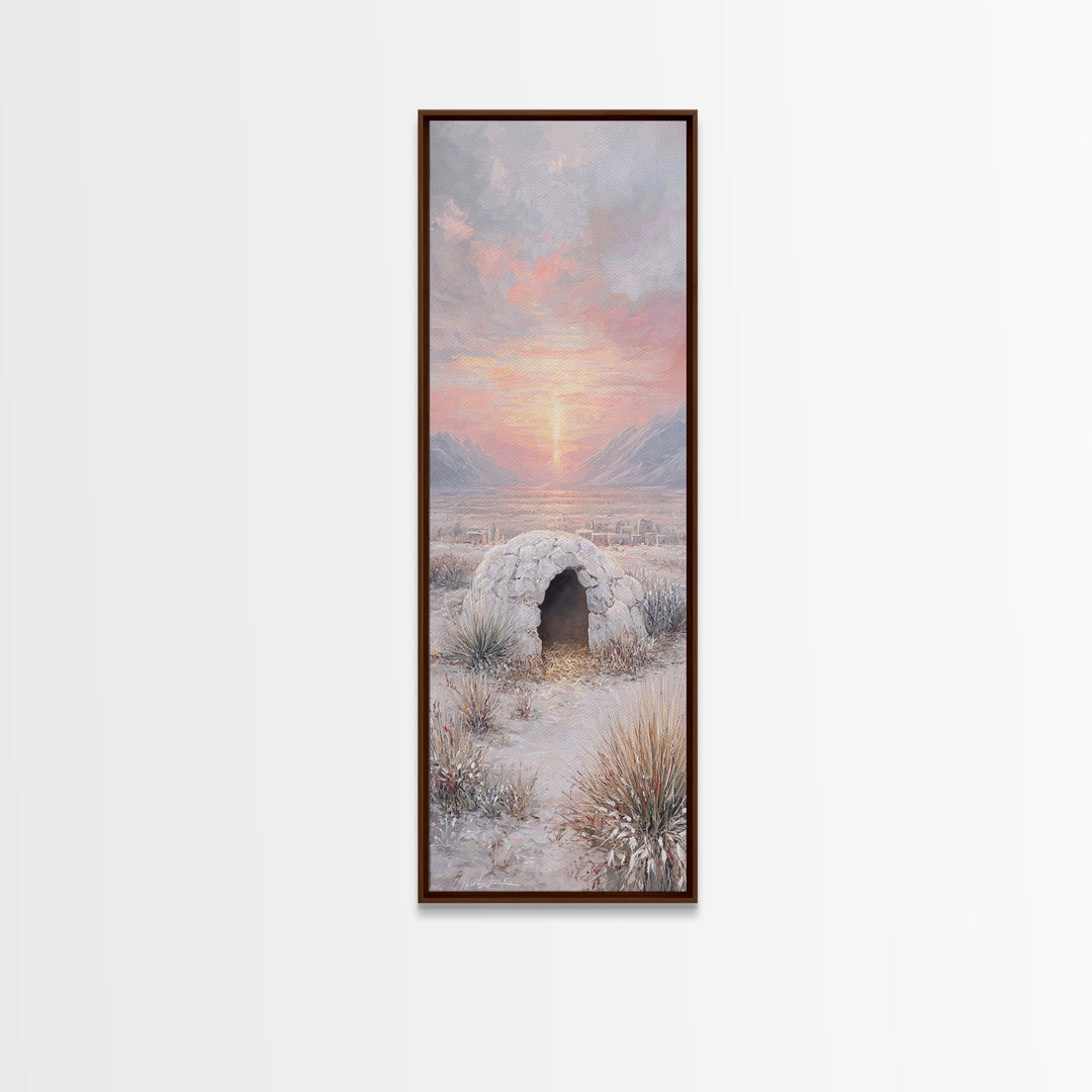 Dawn Of Bethlehem – Framed Canvas Print – Christian Wall Art – Christmas Art – Narrow Art – Christian Art Canvas – Christian Christmas