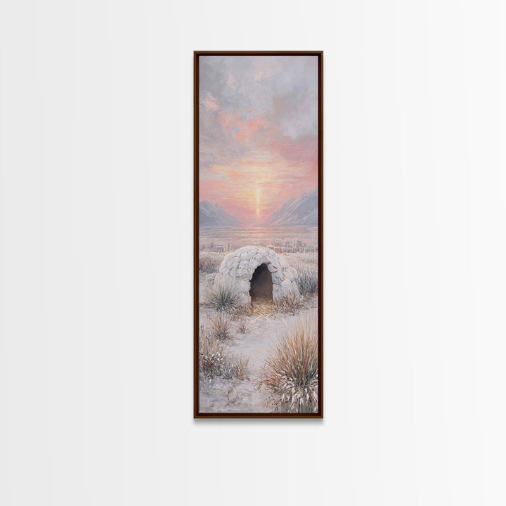 Dawn Of Bethlehem – Framed Canvas Print – Christian Wall Art – Christmas Art – Narrow Art – Christian Art Canvas – Christian Christmas