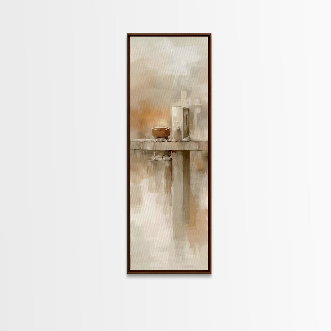Temple Of Light, Framed Canvas Print, Christian Art, Christian Wall Art, Tall Skinny Art Print, Modern Christian Art, Christian Gift Ideas