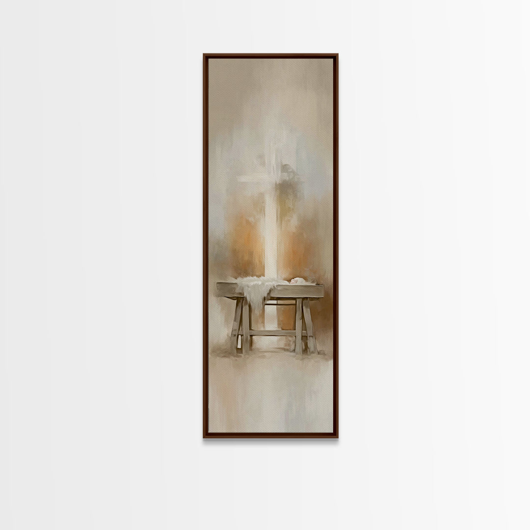 Gentle Holy Night | Framed Canvas Print | Christian Wall Art | Christian Art Canvas | Jesus Painting | Christmas Art | Christian Decor | Ar