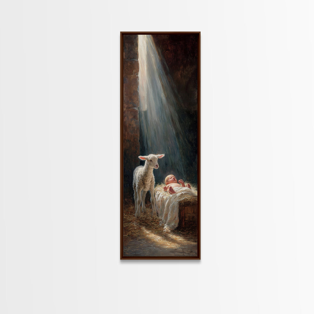 Blessed Night Star – Framed Canvas Print – Christian Wall Art – Christian Art Canvas – Jesus Painting – Tall Narrow Wall Art