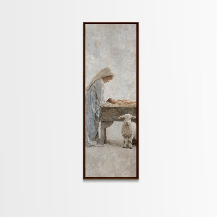 Gentle Dawn Hope – Framed Canvas Print – Christian Wall Art – Christian Art Canvas – Jesus Painting – Tall Narrow Wall Art