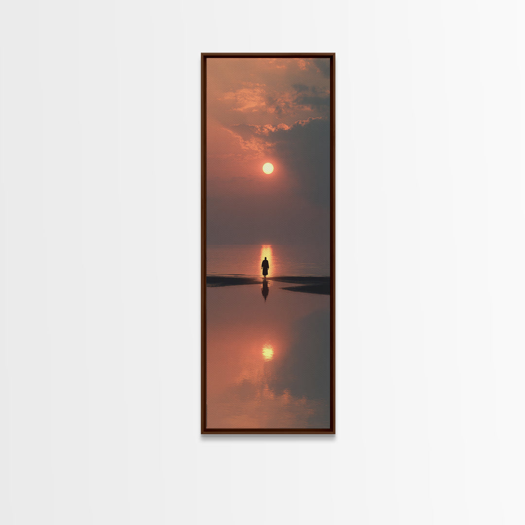 Heavenly Morning Walk – Framed Canvas Print – Christian Wall Art – Christian Art Canvas – Jesus Painting – Tall Narrow Wall Art