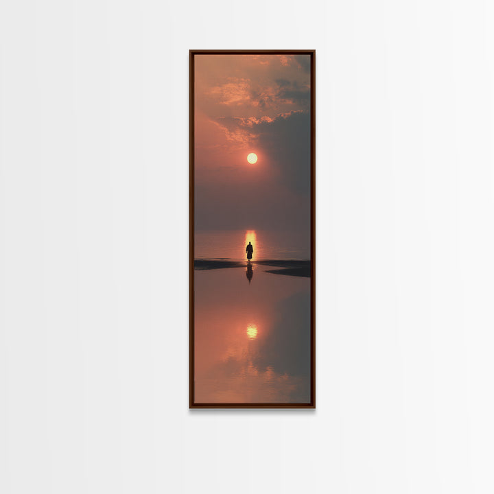 Heavenly Morning Walk – Framed Canvas Print – Christian Wall Art – Christian Art Canvas – Jesus Painting – Tall Narrow Wall Art