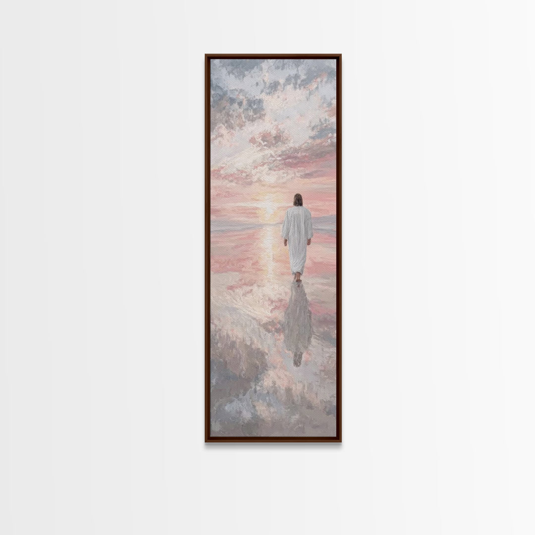 Still Waters Peace – Framed Canvas Print – Christian Wall Art – Christian Art Canvas – Jesus Painting – Tall Narrow Wall Art
