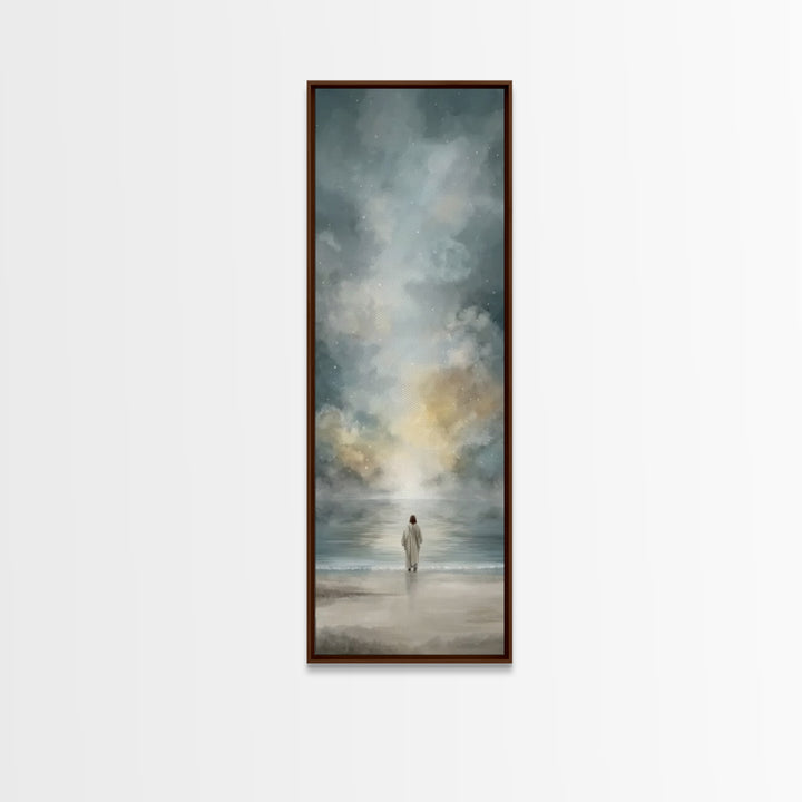 Heaven’s Silent Path – Framed Canvas Print – Christian Wall Art – Christian Art Canvas – Jesus Painting – Tall Narrow Wall Art