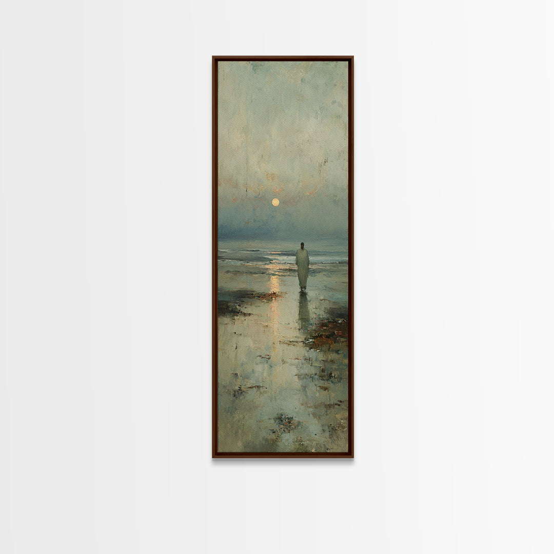 Celestial Dawn Walk – Framed Canvas Print – Christian Art Canvas – Christian Wall Art – Jesus Painting – Tall Narrow Wall Art