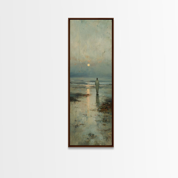 Celestial Dawn Walk – Framed Canvas Print – Christian Art Canvas – Christian Wall Art – Jesus Painting – Tall Narrow Wall Art