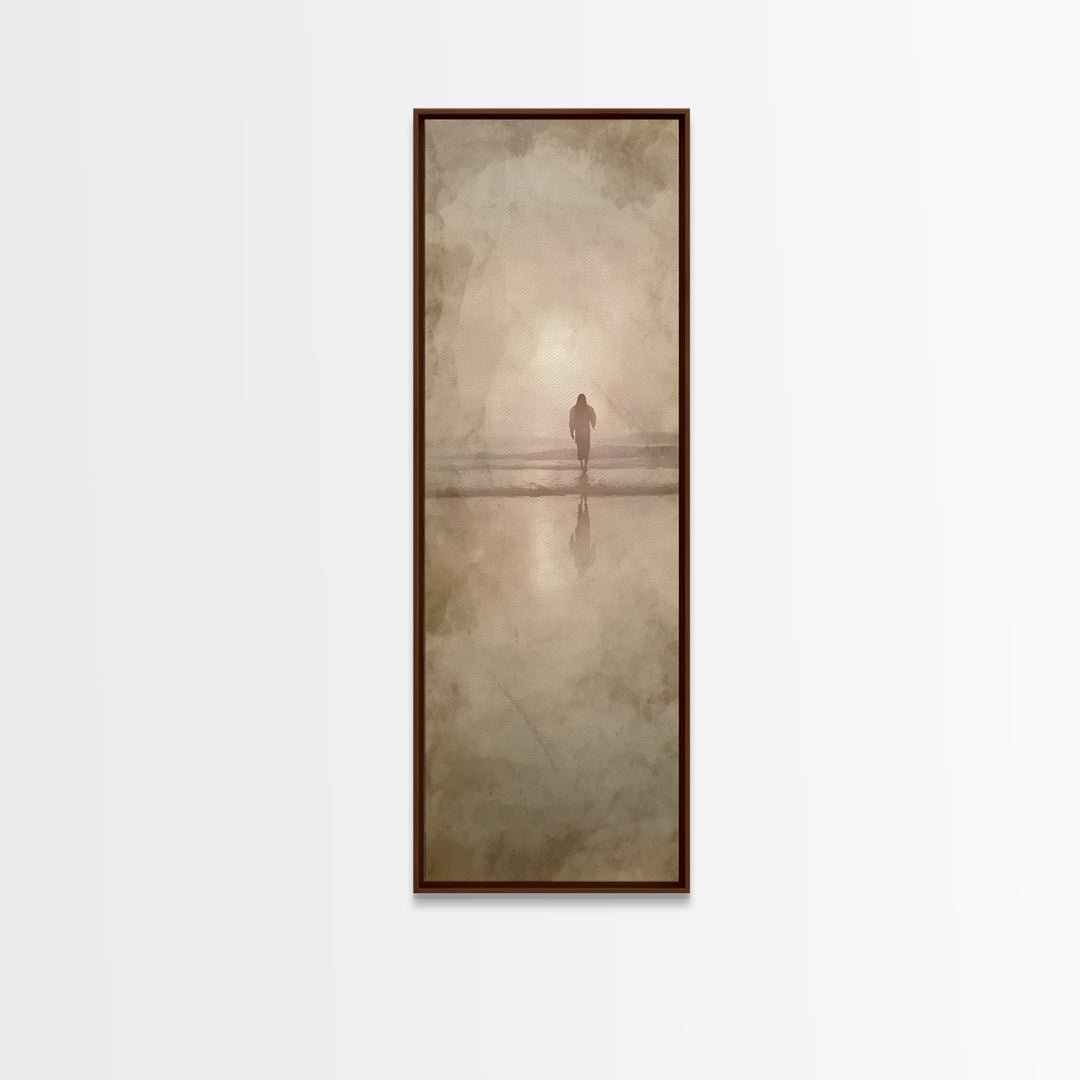 Solitude Of Grace – Framed Canvas Print – Christian Wall Art – Jesus Painting – Christian Art Canvas – Tall Narrow Wall Art