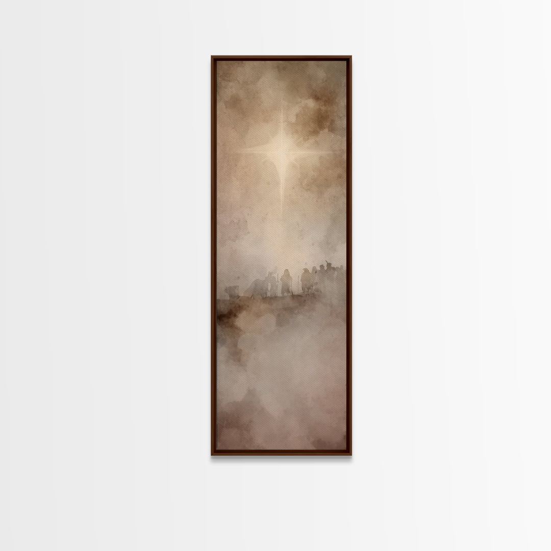 Guiding Star Journey – Framed Canvas Print – Christian Wall Art – Christian Art Canvas – Christmas Art – Jesus Painting – Christian Decor –