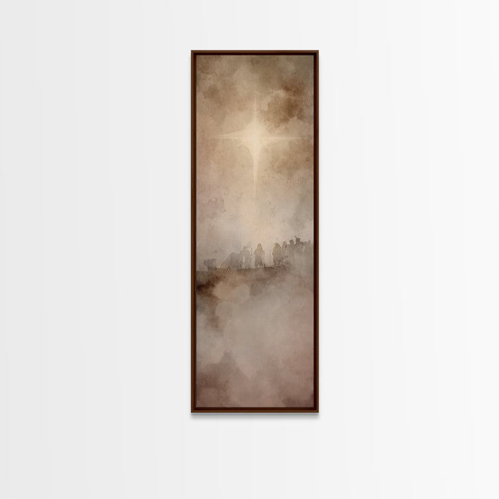 Guiding Star Journey – Framed Canvas Print – Christian Wall Art – Christian Art Canvas – Christmas Art – Jesus Painting – Christian Decor –